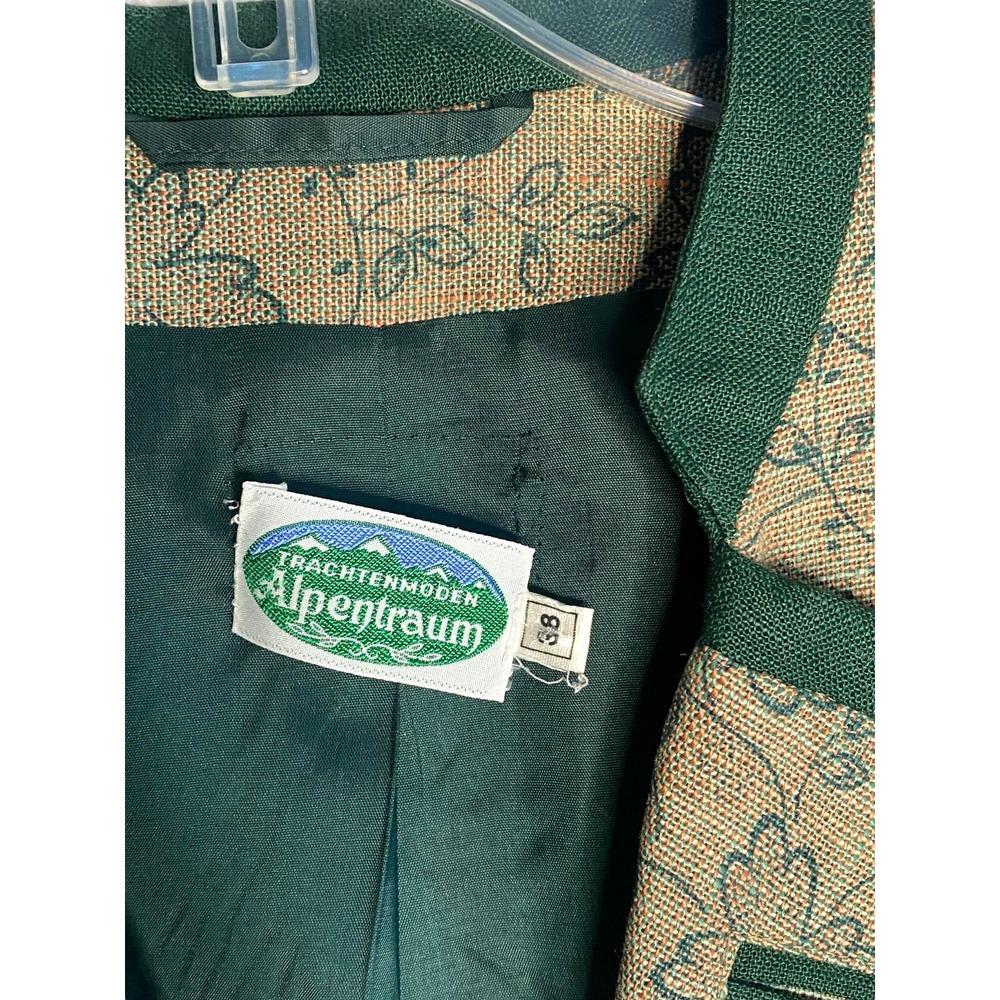Vintage Trachtenmoden Alpentraum linen blend blazer size 38/US 8 german bohemian - Picture 5 of 8